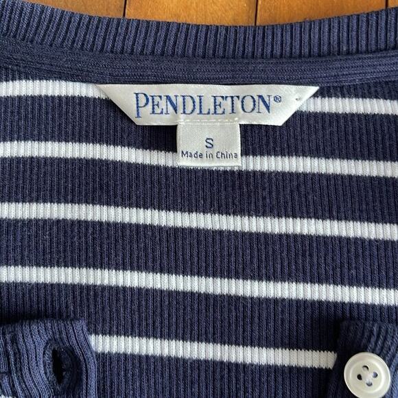 Pendleton Navy/White Lightweight Striped Cardigan Size S - Picture 4 of 6